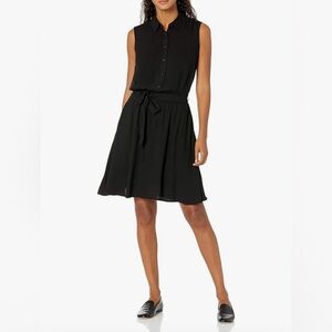 Black sleeveless Shirt Dress
